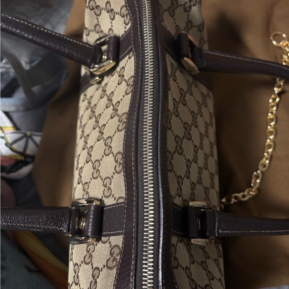 Gucci Brown Monogram Canvas Handbag - Picture 15 of 16